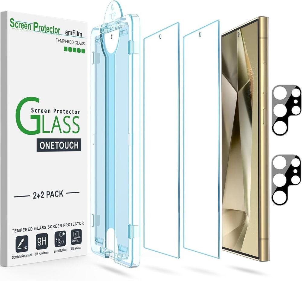 Auto-Alignment OneTouch Glass Protector Camera Case Samsung Galaxy S24 Ultra